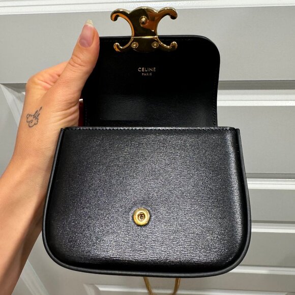 CELINE MINI CHAIN CLAUDE in Shiny calfskin - Picture 3 of 4